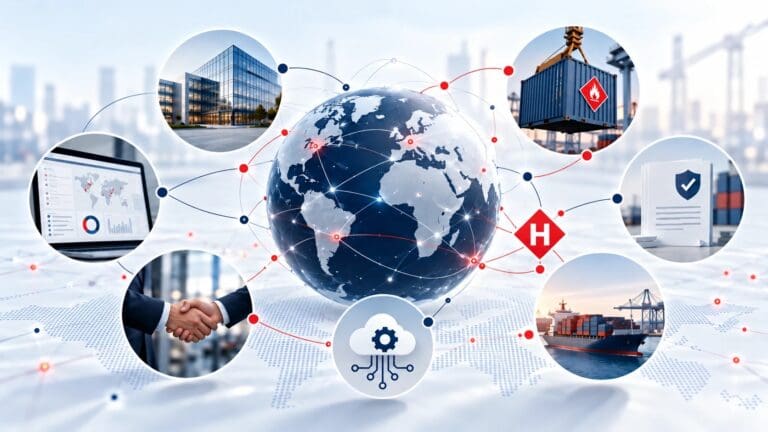 Globe connecting Hazcheck partners, software, dangerous goods cargo and shipping